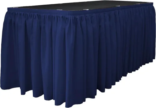 Vista 33 de LA Linen Falda de mesa de popelina de poliéster para mesas rectangulares, tela plisada para banquetes de boda, 14 pies por 29 pulgadas de largo