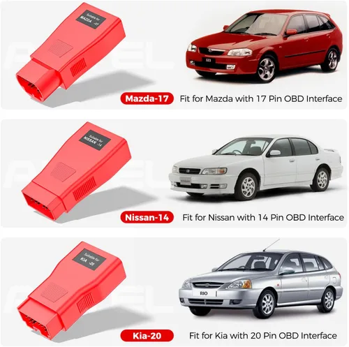 Vista 7 de Kit de Adaptadores Autel MaxiSys MSOBD2KIT No-OBDII, 9 Piezas de Conector para Diagnóstico de Vehículo OBD 1, Conectores Compatibles con OE, Soporta