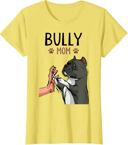 Vista 39 de American Bully Mom Cute Dog Mama Camiseta divertida para mujer, Blanco, S