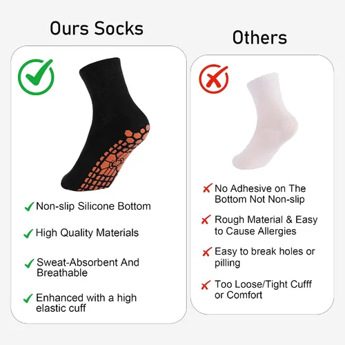 Vista 6 de GRPSKCOS Calcetines antideslizantes para hombre, calcetines de casa con empuñaduras, 3 pares antideslizantes para yoga, pilates, azulejos, pisos