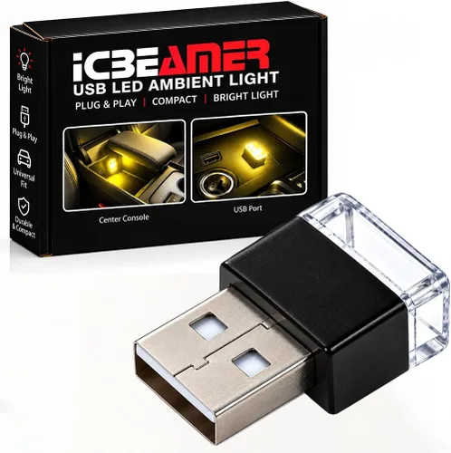Vista 15 de ICBEAMER Paquete de 1 luz LED USB mini (rojo) Kit de iluminación de acento interior/nano para coche, enchufe directo, iluminación ambiental