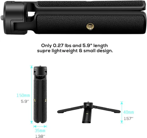 Vista 8 de Agarre de mango extendido/trípode 2 en 1 para estabilizador de cardán, soporte de trípode de mesa y agarre de mango para DJI Ronin-S, Zhiyun