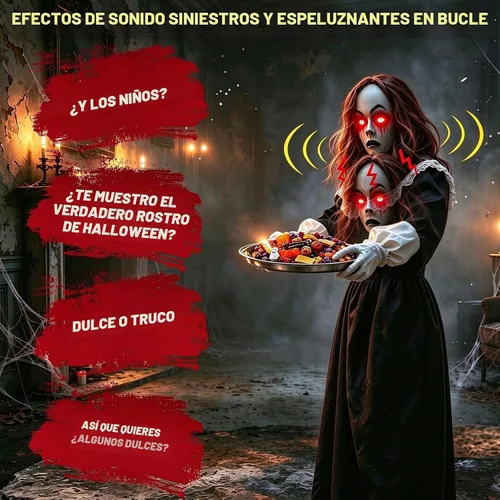 Vista 4 de 5.3 Ft Scary Halloween Animatronics Decorations Outdoor Life Size Maid