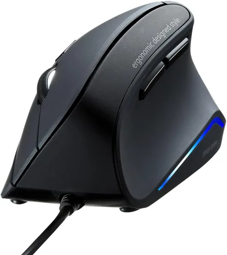Vista 10 de SANWA - Ratón ergonómico inalámbrico 2.4G, mouse vertical de clic silencioso, 3 botones programables, 800-1600 DPI, mouse Ergo inalámbrico para Negro