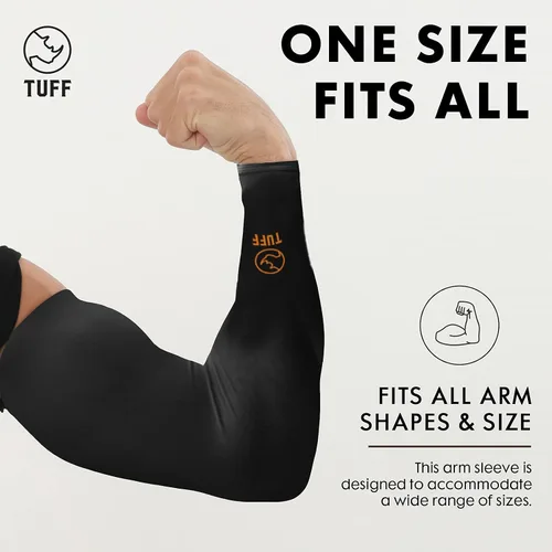 Vista 2 de TUFF - Mangas de compresión para brazos refrigerantes, mangas de brazo UPF 50 para hombres y mujeres..