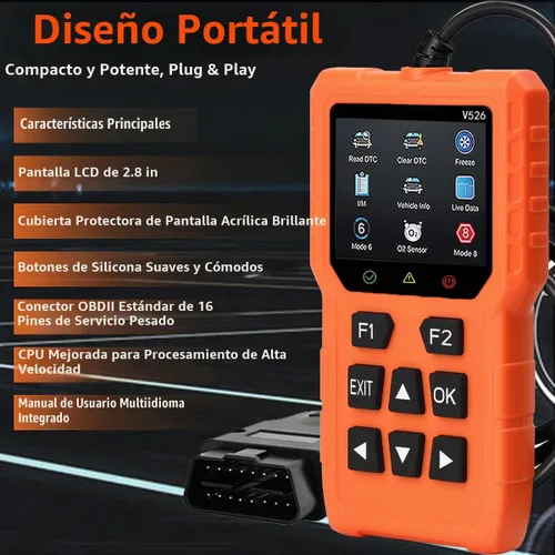 Vista 4 de Herramienta de diagnóstico del escáner V526 OBD2, herramienta de escáner de código de falla de luz del motor de borrado de verificación, DTC, flujo