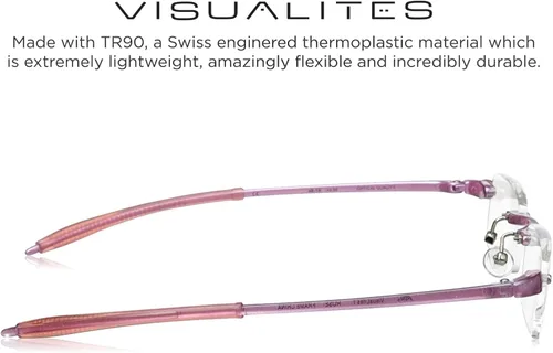 Vista 3 de Visualites Gafas de lectura ligeras sin montura para hombres y mujeres - Modelo - VIS 1 Rosa