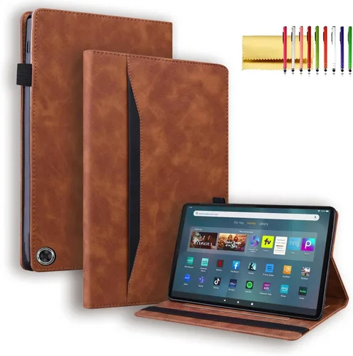 Vista 11 de Funda tipo folio para Amazon Fire Max 11 2023 (13ª generación), piel sintética, soporte multiángulo, carcasa trasera de poliuretano termoplástico