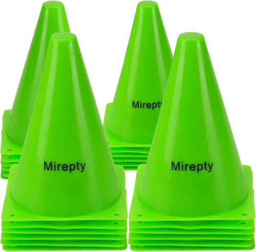 Vista 9 de Mirepty Conos de Tráfico de Plástico de 7 Pulgadas Marcador de Agilidad para Entrenamiento Deportivo para Fútbol, Patinaje, Fútbol Americano