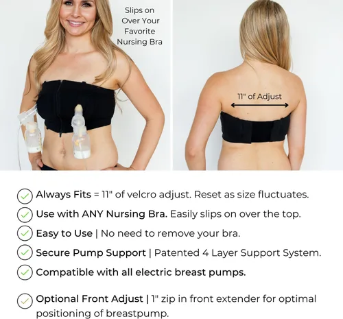 Vista 10 de Brasier de bombeo manos libres, cómodo, ajustable, personalizable, convierte el sujetador de lactancia o el sujetador de maternidad en sujetador