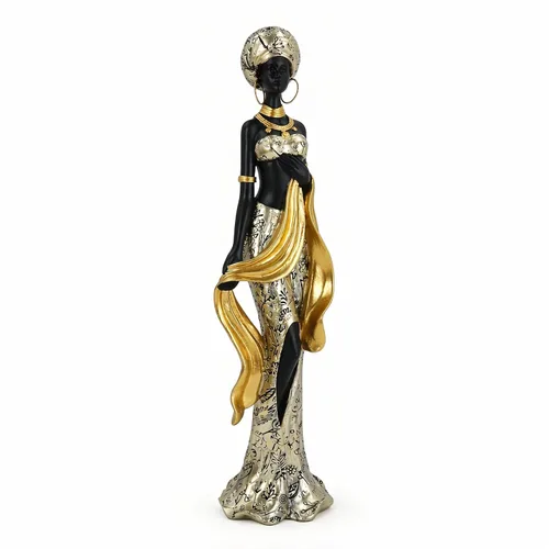 Vista 13 de Lescafita Estatua de dama africana con tótem tribal africano para boda, iglesia, decoración de festivales, estatua femenina decorativa africana