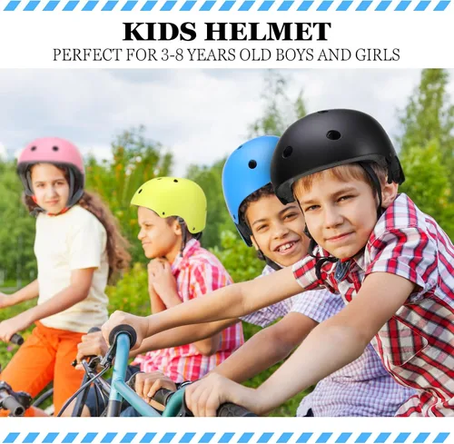 Vista 5 de Kingdder 8 Pcs Kids Bike Helmets Bulk CPSC Certified Toddler Skateboard Adjustable Kids Bike Helmet Ages 5-8 Years Old Boys Girls for Skateboard