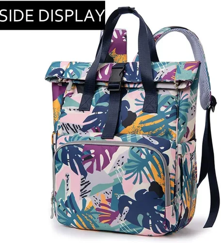 Vista 3 de TFXATFX Mochila de moda, simple, de gran capacidad, ligera, multifuncional, para mamá, casual, portátil, para mamá, Multicolor