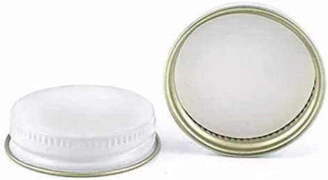 Vista 2 de HomeBrewStuff, tapas para garrafón de metal, color blanco, de 38 mm, se ajusta a la mayoría de las jarras de 1/2 y 1 galón, Blanco