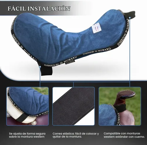 Vista 2 de Harrison Howard Protector de Asiento de Sendero Occidental Equipo de Montar para Silla de Caballo con Cojín Inferior Ayuda a Distribuir la Presión