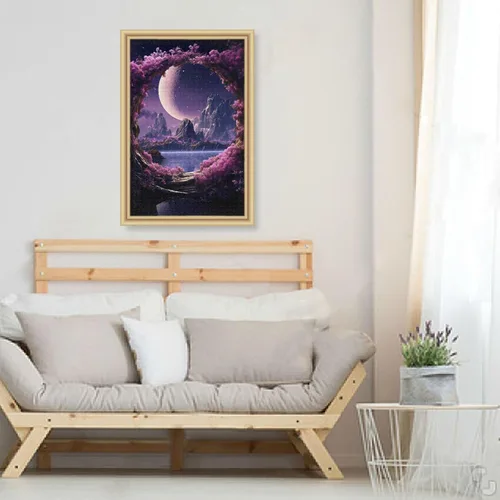 Vista 6 de Rompecabezas de luna púrpura de 500 piezas para adultos, rompecabezas educativos de aprendizaje, juguetes familiares difíciles y desafiantes