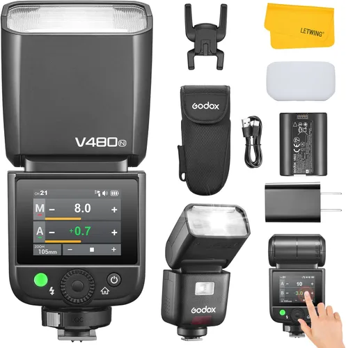 Vista 10 de Godox V480 S V480-S TTL Flash para Sony, 2.4G GN50 HSS 1/8000s Sony Flash