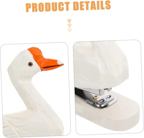 Vista 2 de ABOOFAN Mini engrapadora de animales, divertida engrapadora para escritorio, ganso, escritorio, oficina, accesorios, suministros