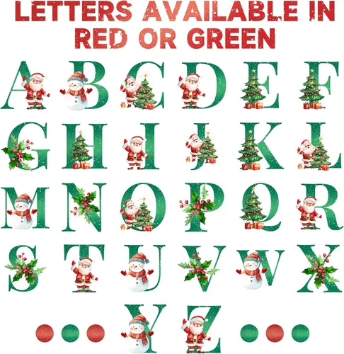 Vista 8 de Adornos con nombre de letra para árbol de Navidad, adornos de Navidad personalizados 2025, adornos de nombre inicial personalizados, decoraciones
