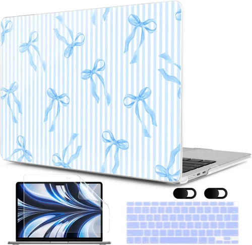 Vista 20 de MEEgoodo Funda para MacBook Air de 13 pulgadas 2021 2020 2019 2018 lanzada A2337 M1 A2179 A1932 con Touch ID, carcasa rígida de plástico y cubierta
