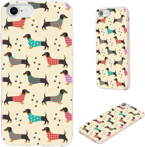 Vista 30 de Funda protectora completa delgada y suave de TPU transparente para iPhone SE 2022/2020, iPhone 8/7/6S/6 - Diseño de música divertida guitarra