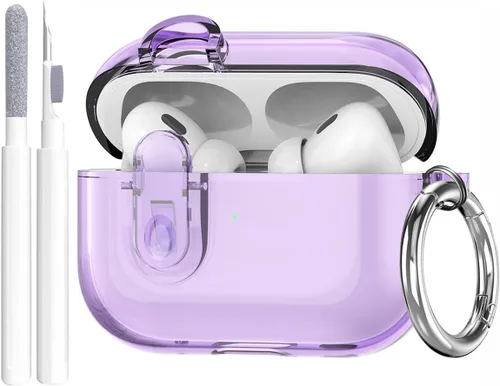 Vista 20 de Compatible con Airpods Pro 3 Funda transparente con bloqueo para teléfono, suave TPU magnético bloqueo automático Apple AirPods Pro de tercera