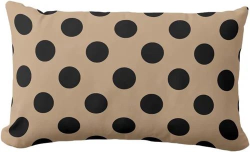 Vista 49 de Fundas de almohada de lunares negros sobre beige de 16 x 16 pulgadas, fundas de almohada decorativas rústicas y cuadradas para decoración del sofá