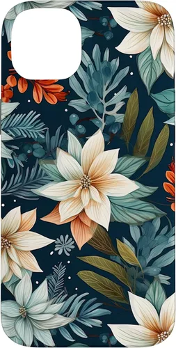 Vista 15 de iPhone 16 Aesthetic Christmas Floral Pattern Winter Flower Girl Women Case