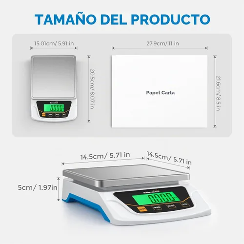 Vista 6 de Bonvoisin Báscula Digital con Precisión de 0.1 Gramo, Escala de Laboratorio Científica Digital de 6000g para Laboratorio, Pesaje de Joyería