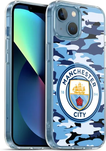 Vista 135 de Head Case Designs Funda de gel con licencia oficial del Manchester City Man City FC Blue Moon Badge Camou [protección de grado militar] compatible