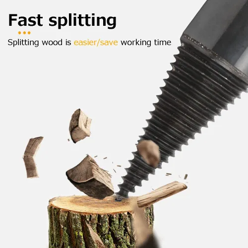 Vista 2 de Broca divisora de madera de 1.260 in, 2 piezas, broca para leña, divisor de leña, divisor de leña, broca para cortar leña y leña