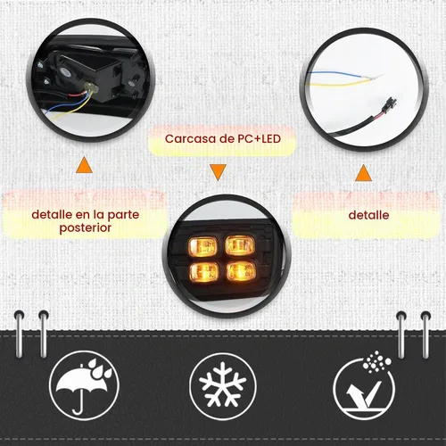 Vista 3 de 2 piezas de luces antiniebla delanteras LED, luces de circulación diurna LED de conmutación, señal de giro ámbar compatible con Toyota 4Runner
