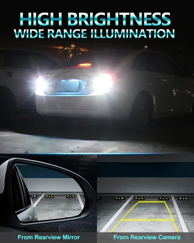 Vista 6 de Combriller 3157 Bombilla LED blanca 6000K, 3056 3156 3057 4157 LED con proyector de repuesto para luces LED de reversa, bombilla de señal de giro