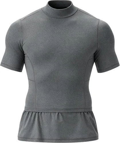Vista 10 de Camiseta de compresión de cuello alto para hombre, camiseta Beige