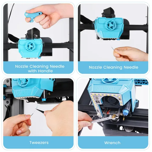 Vista 2 de Kit de herramientas de impresora 3D Sovol, 13 piezas de accesorios para impresora 3D con herramienta de limpieza de boquilla extrusora de tamaño L