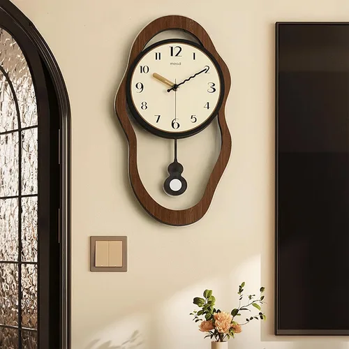 Vista 3 de Silent Wall Clock, Non Ticking Modern Round Pendulum Kitchen Clock Battery Operated for Living Room/Bedroom/Kitchen(Large)