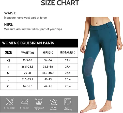 Vista 7 de FitsT4 - Pantalones de equitación para mujer con parche a la rodilla