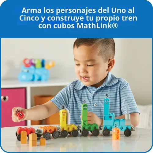 Vista 5 de hand2mind Numberblocks Express Train MathLink Cubes Conjunto de Actividades, Actividades de Aprendizaje Preescolar, Juguete de Tren, Bloques
