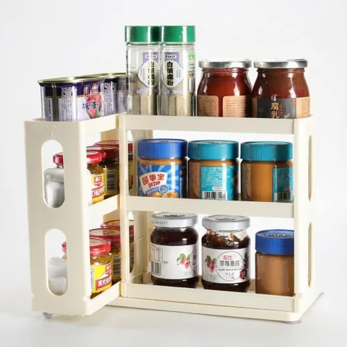 Vista 9 de Dutiplus Organizador de especias de 3 niveles, gabinete de almacenamiento giratorio y tirado para encimera de cocina, baño, 10.8 pulgadas de alto x