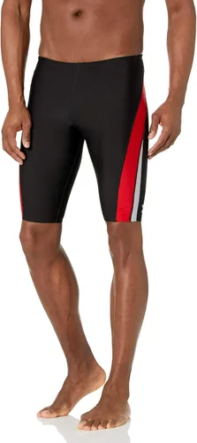 Vista 22 de Speedo Endurance+ - Traje de baño para hombre con colores del equipo empalmados chispa negro/azul
