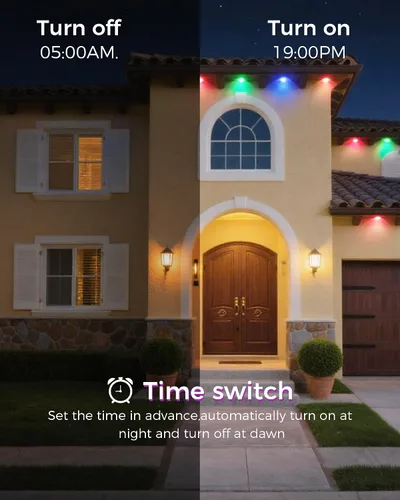 Vista 13 de Luces Permanentes para Exteriores para Casa, Luces LED RGB Inteligentes de 100 pies para Aleros, Decoración Exterior con Control por