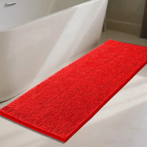 Vista 15 de Alfombras de baño de 47 x 17 pulgadas, súper absorbentes, suaves, gruesas, lavables a máquina, tapete de baño de felpilla antideslizante, tapete