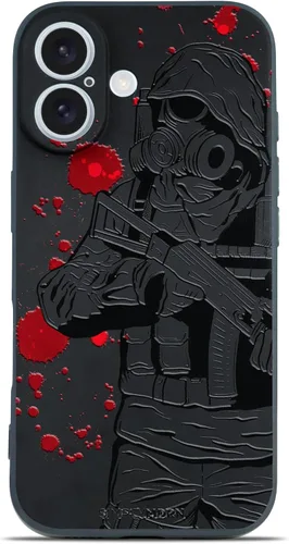 Vista 34 de SIMPLYMDRN Funda delgada para iPhone 12 Pro Max, diseño de guerrero, funda genial para hombres, funda de soldado de combate, delgada y flexible
