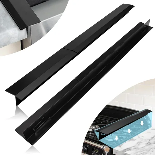 Vista 11 de 2 cubiertas para huecos para encimera de estufa de cocina, protector de huecos de acero inoxidable, kit de molduras para estufa, protectores