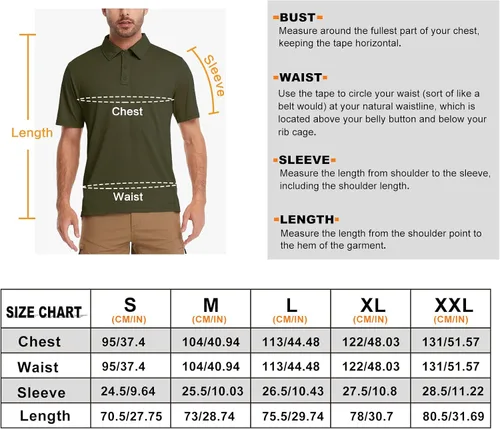 Vista 7 de MEETWEE Men's Polo Quick Dry Performance Hiking Short Sleeve Tactical Shirts