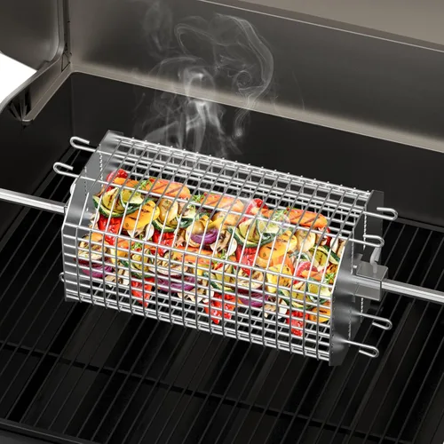 Vista 6 de onlyfire Cesta de asador octogonal universal, cesta de asador plana para asador, se adapta a hexágono de 1/2 pulgada, hexagonal de 3/8 pulgadas