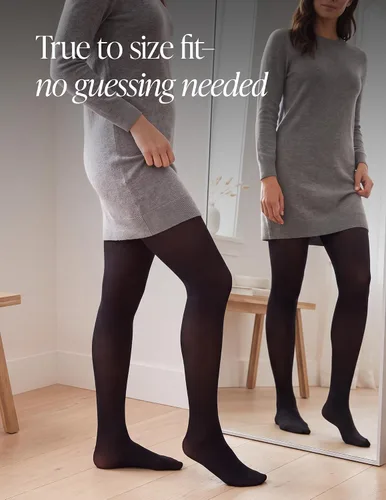 Vista 6 de HUE Mallas opacas sin control para mujer Negro