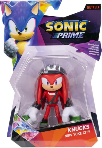 Vista 6 de Sonic The Hedgehog Prime Knuckles de 5 pulgadas - Figura de acción de New Yoke City con 13 puntos de articulación. A partir de 3 años