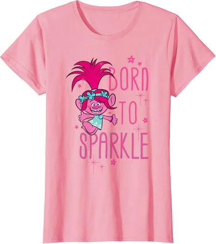Vista 16 de DreamWorks Trolls Camiseta Born to Sparkle Negro
