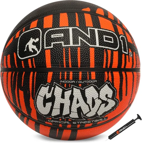 Vista 16 de AND1 Chaos Basketball: balón de goma de tamaño reglamentario oficial 7 (29.5 pulgadas), construcción de canal profundo, hecho